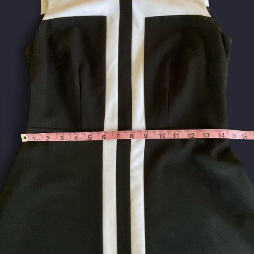Black & White Sleeveless A-Line Dress - Picture 6 of 8